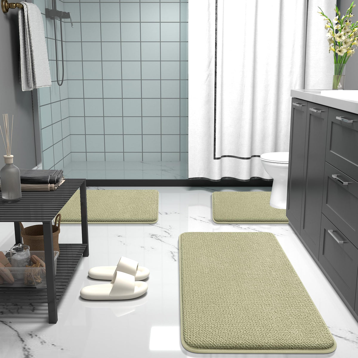 Memory Foam Small Bathroom Rugs 24x16