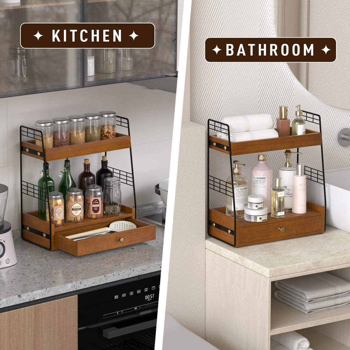 Coffee Bar Station Organizer with Drawer