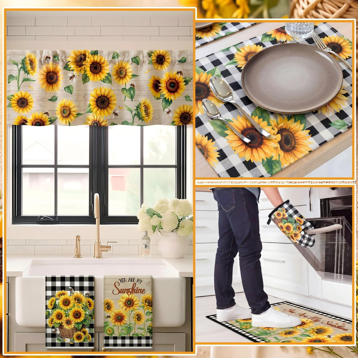 16 Pcs Sunflower Kitchen Decor Set (16 Count)