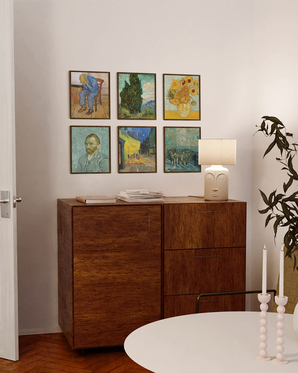 8x10 Walnut Oak Wood Picture Frames Set of 25