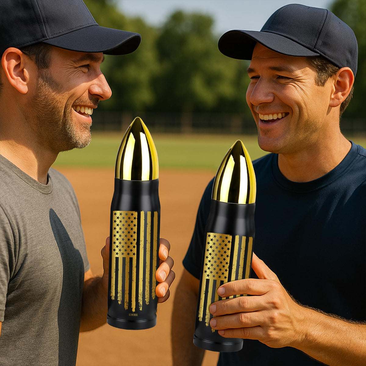 Black and Gold American Flag Stainless Steel Tumbler