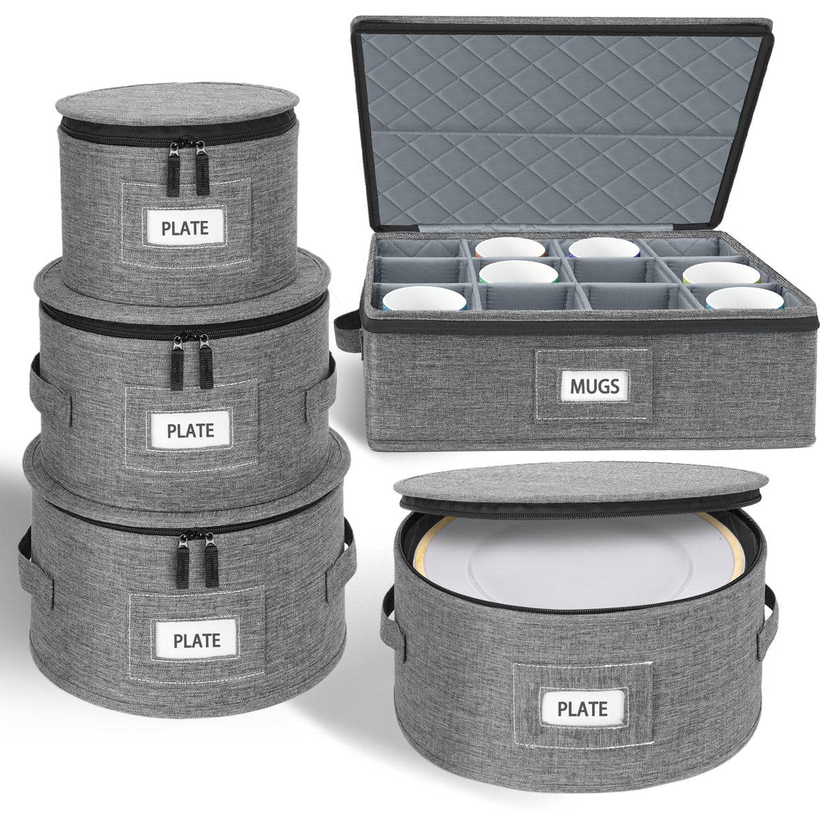 Rigid China Storage Containers (5 Count)