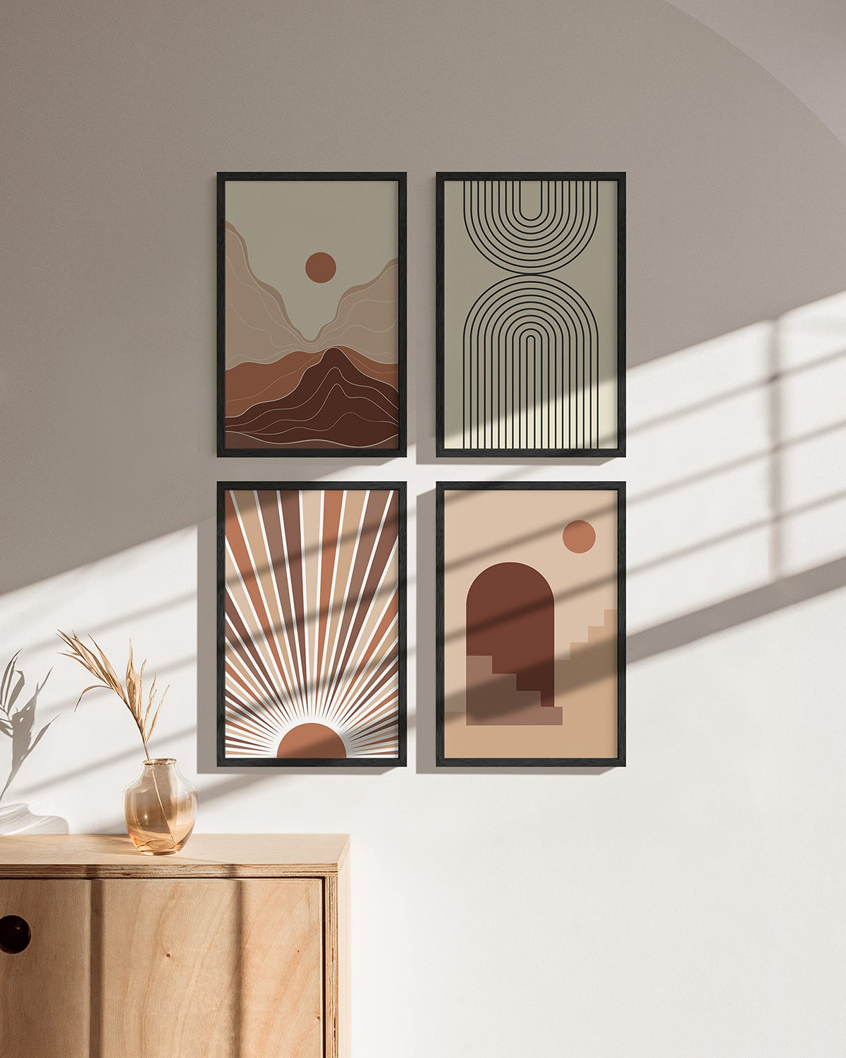 Standalone Black Oak Frames Set of 9