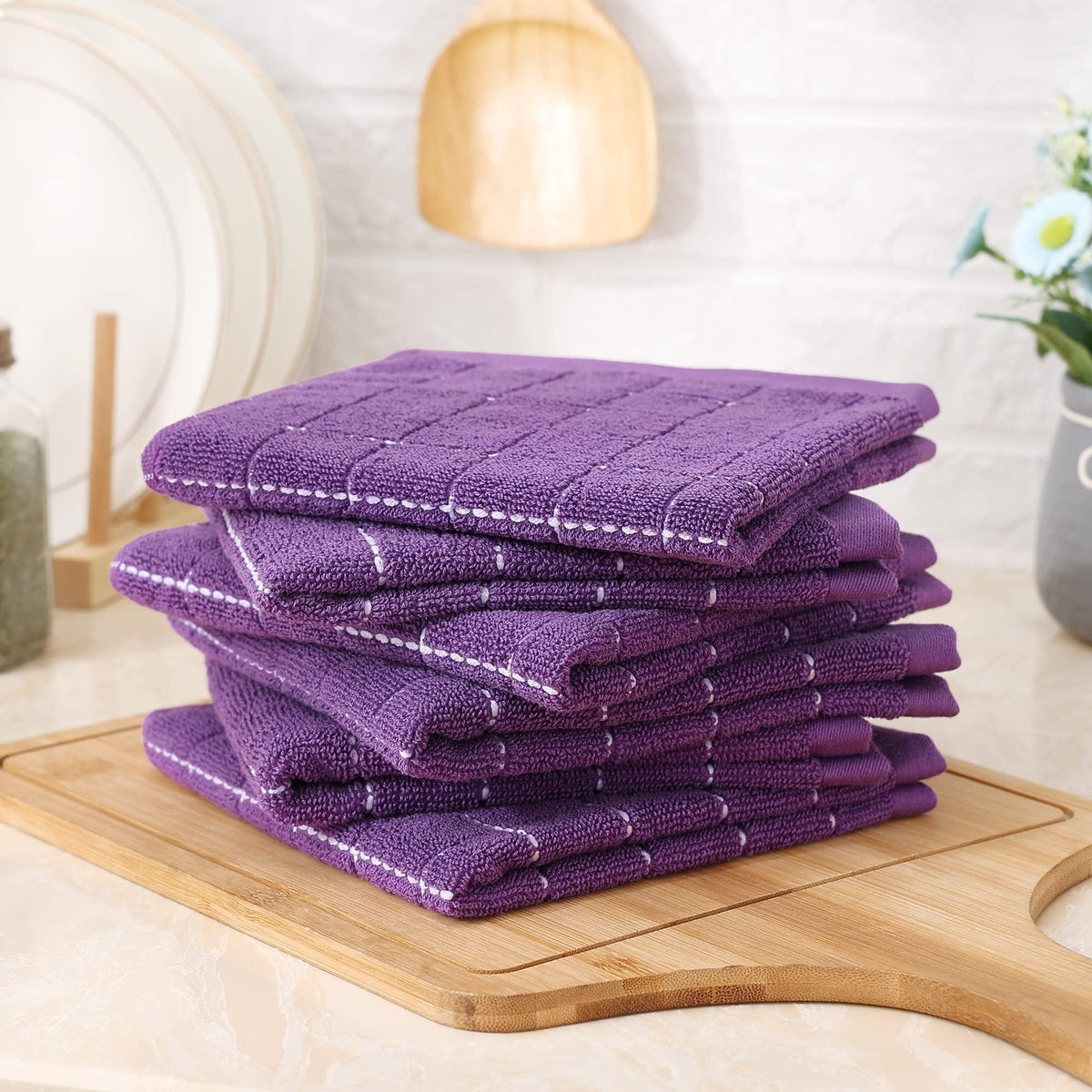 100% Cotton Terry Kitchen Dish Cloths (12 Count)