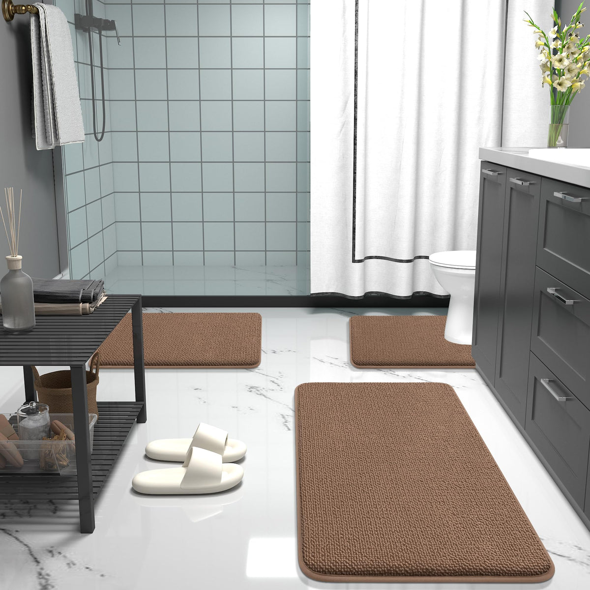 Thick Memory Foam Bathroom Rugs 30x20 (4.1667 Sq Ft)