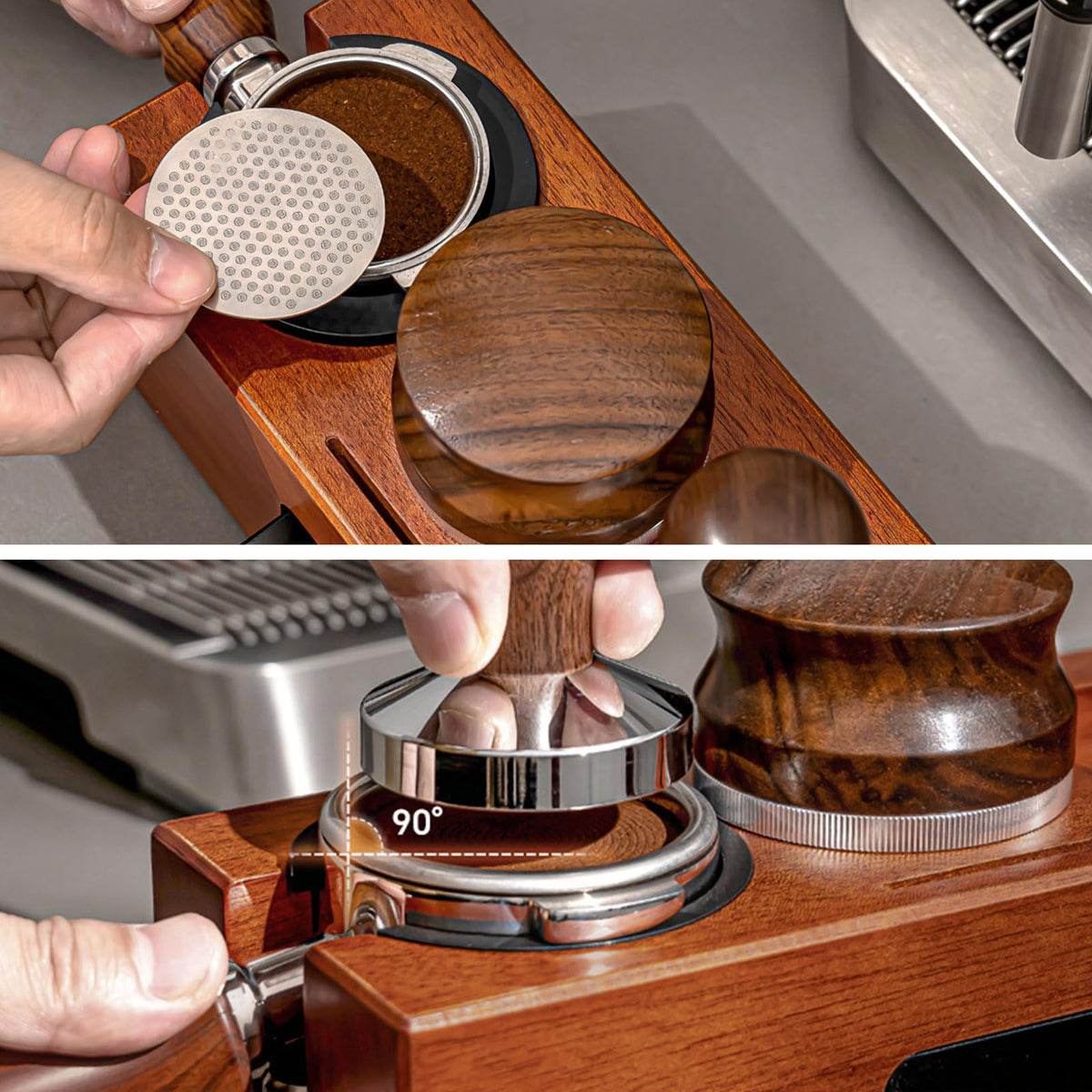 Espresso Tamping Station Wooden Coffee Tamper Station Fit for 51