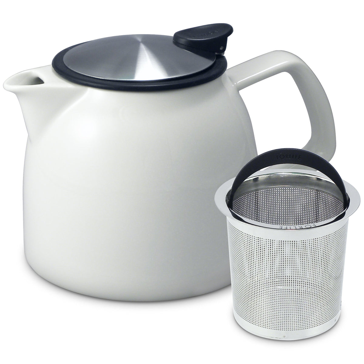 Bell Ceramic Teapot with Basket Infuser