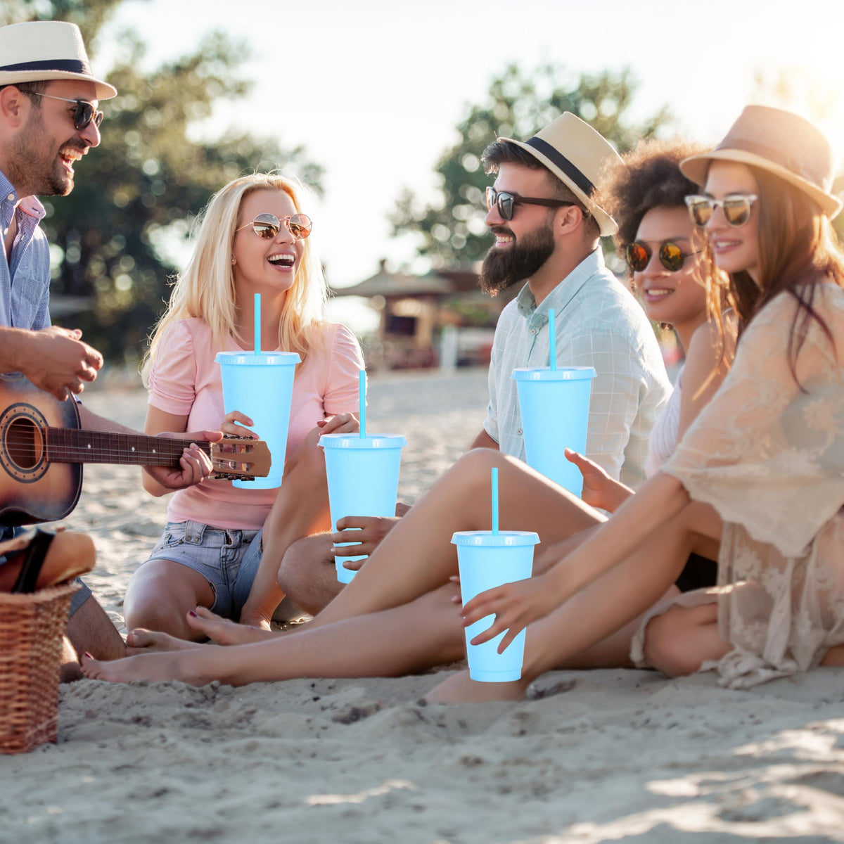 24 oz Reusable Plastic Cups (24 Count)