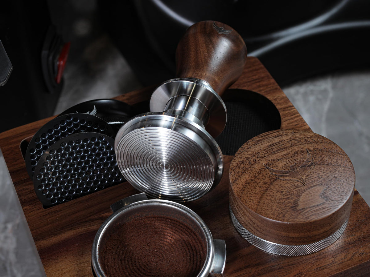 58.5mm Tamper with Walnut Handle Self