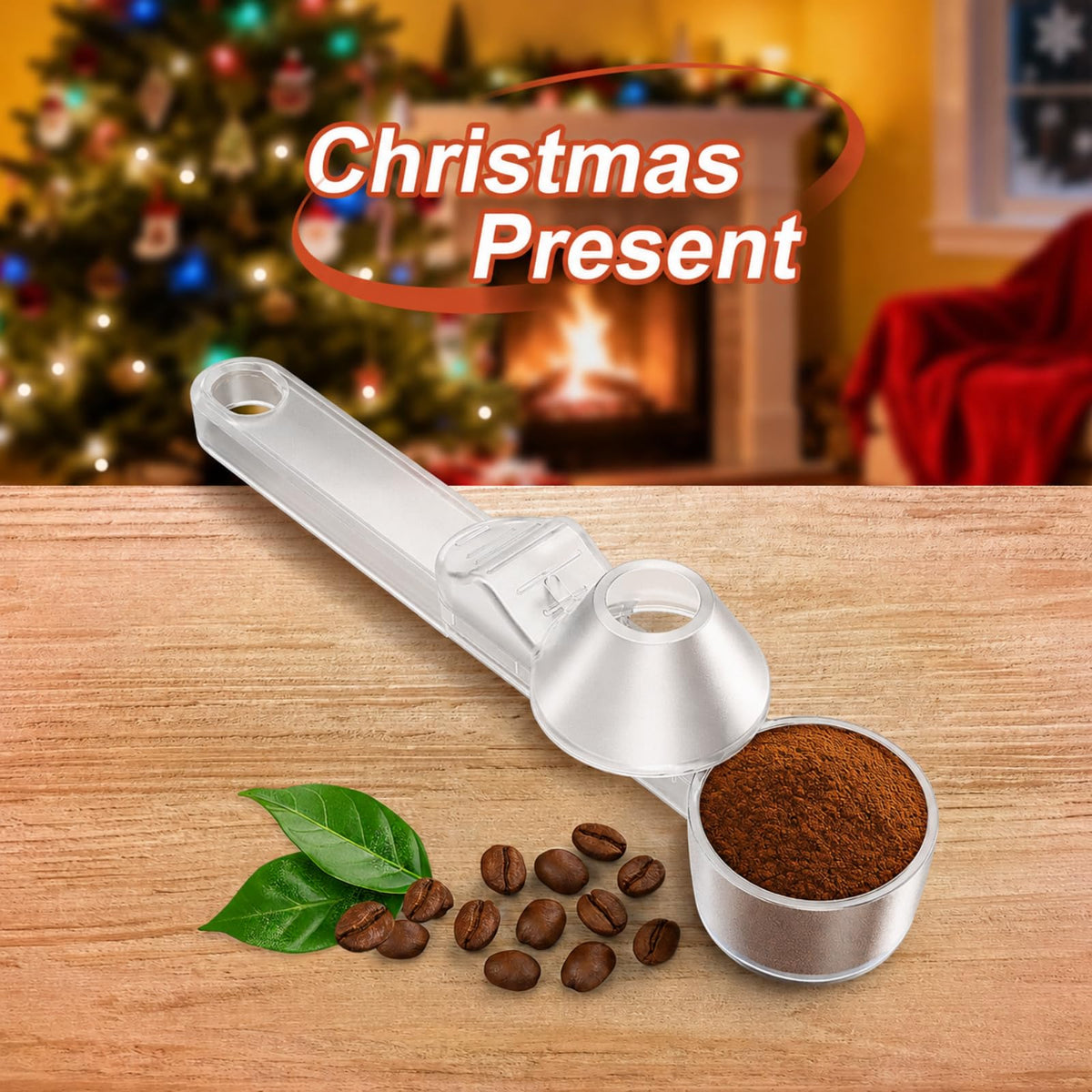 Coffee Scoop with Funnel for Ground Coffee & Protein Powder