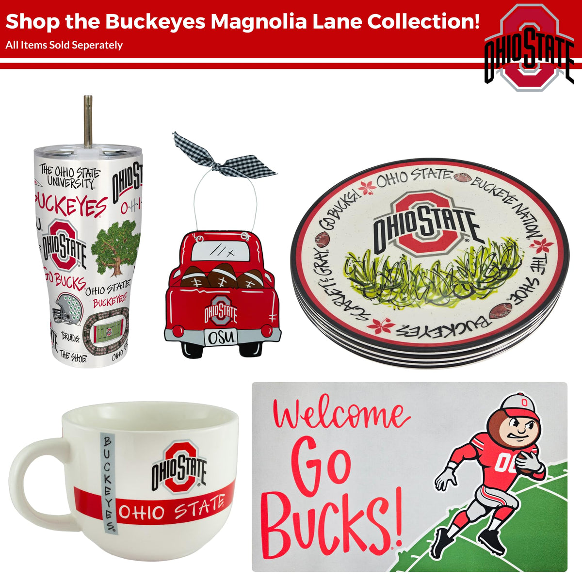 Magnolia Ohio State University 30oz Stainless Steel 3D Icon Travel Mug