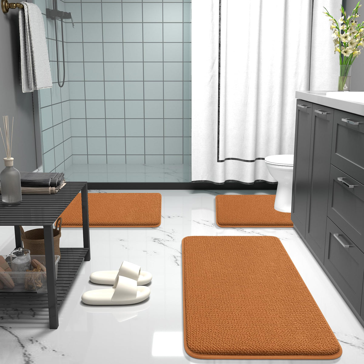 Memory Foam Bathroom Runner Rug 44x24