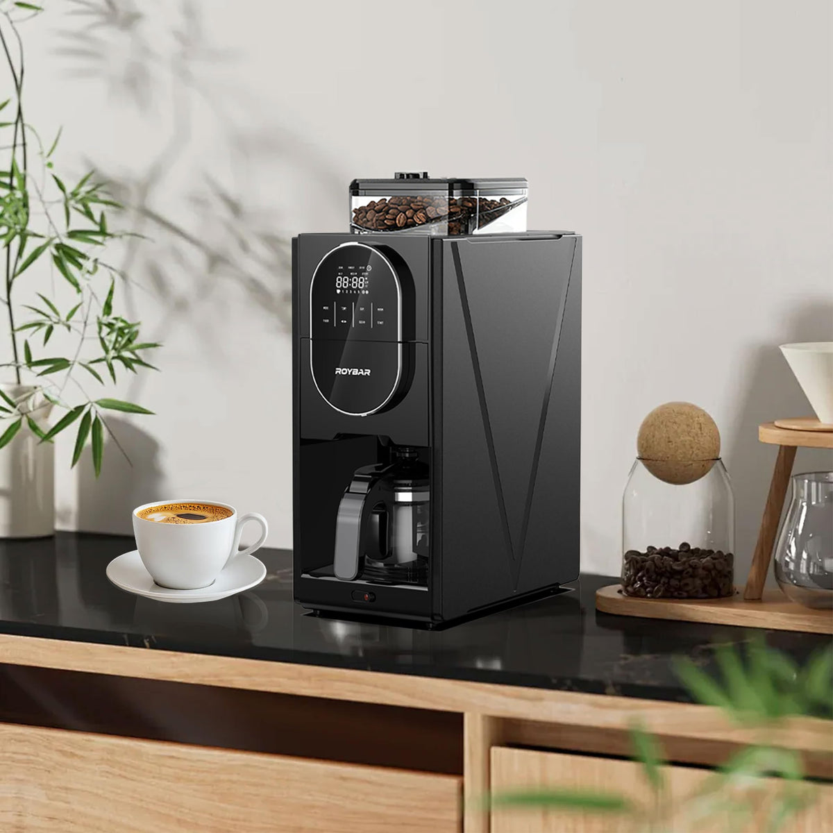 Coffee Maker with Grinder & Brew