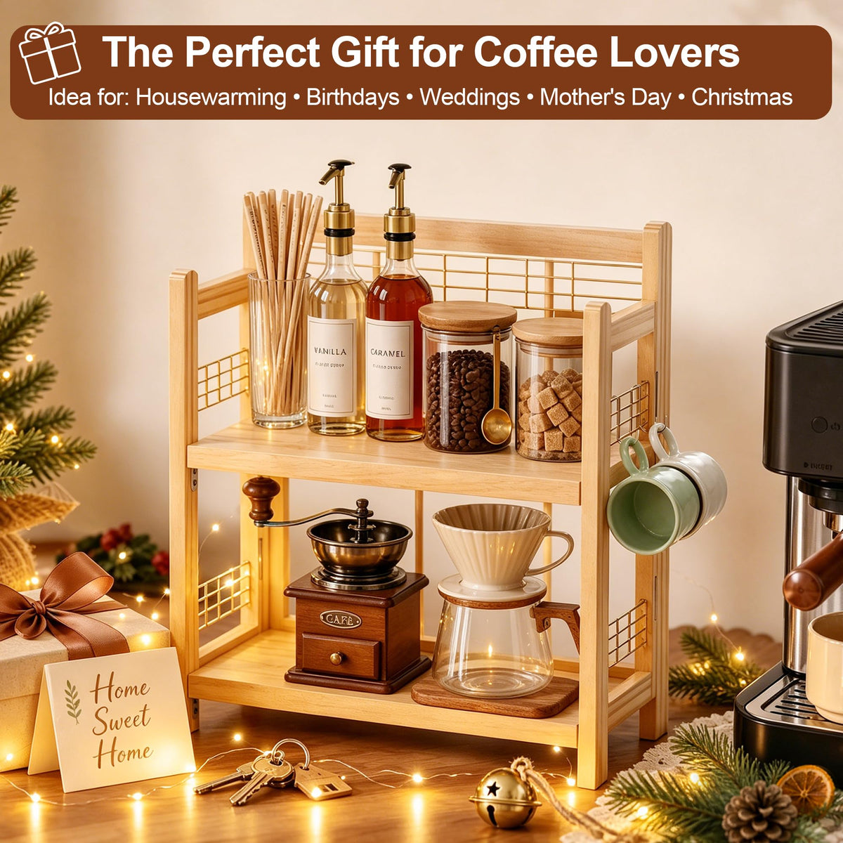 No Assembly Coffee Bar Organizer