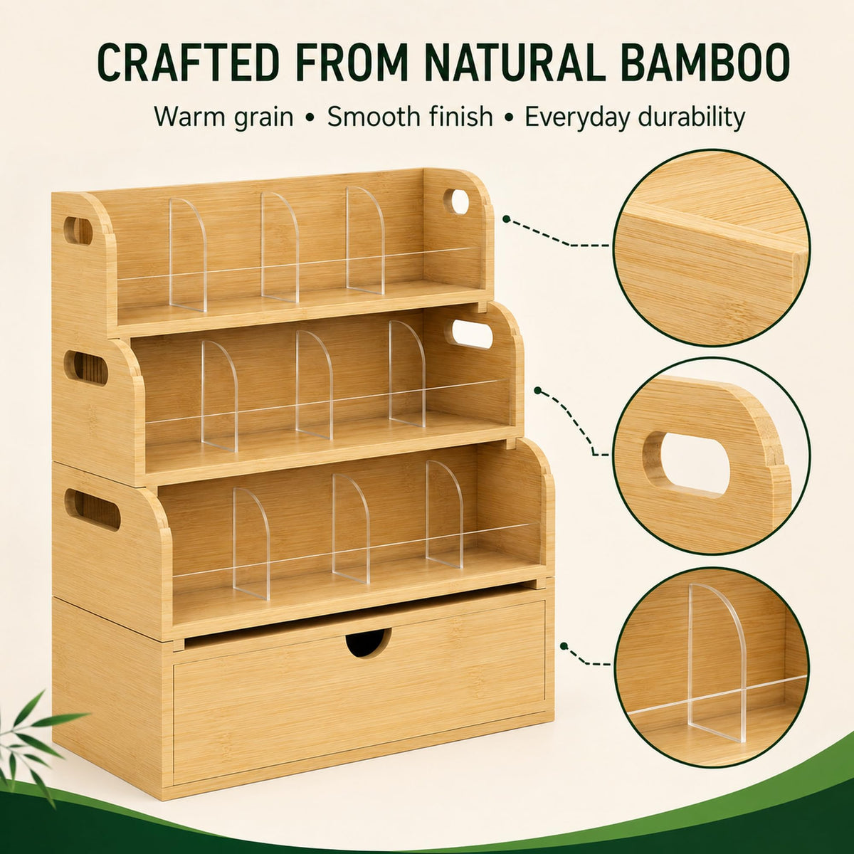 Bamboo Tea Bag Organizer