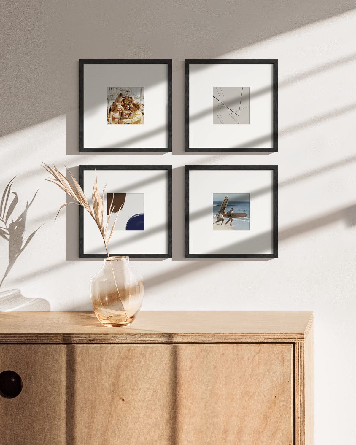 Black Oak Wood 8x8 Picture Frames (4 Count)
