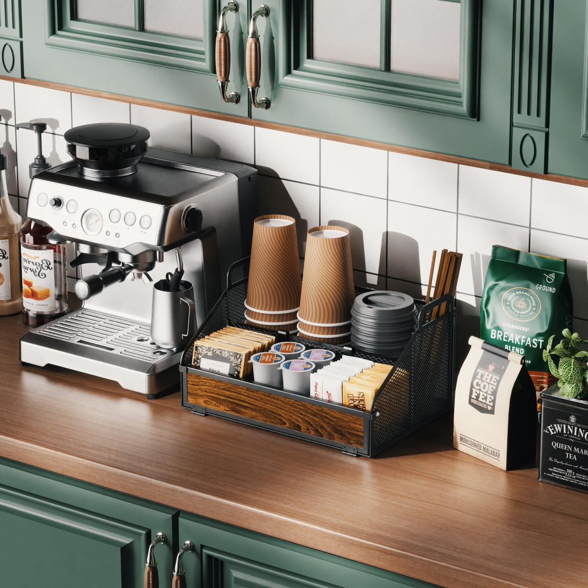 Countertop Coffee Station Organizer