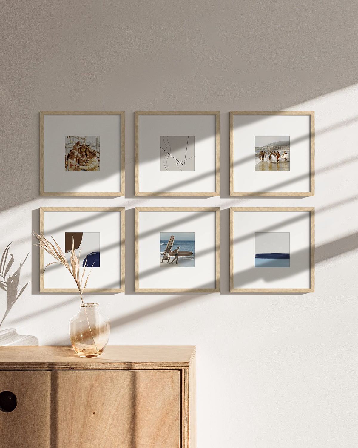 Modern Oak Wood Picture Frame (6 Count)
