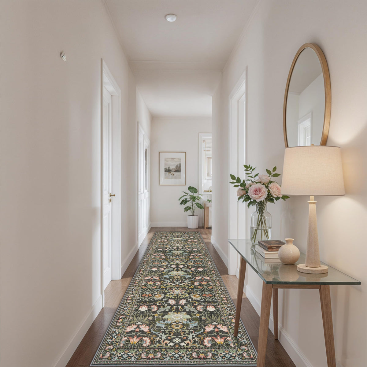 Wide Hallway Washable Runner Rug (30.08 Sq Ft)