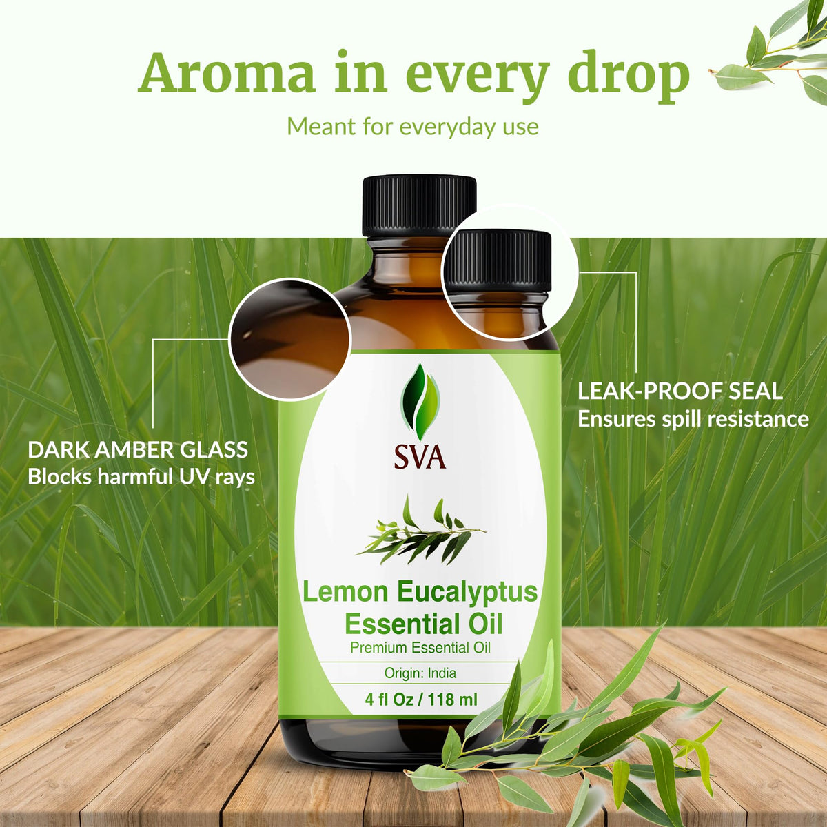 SVA Lemon Eucalyptus Essential Oil with Dropper (4 Fl Oz)