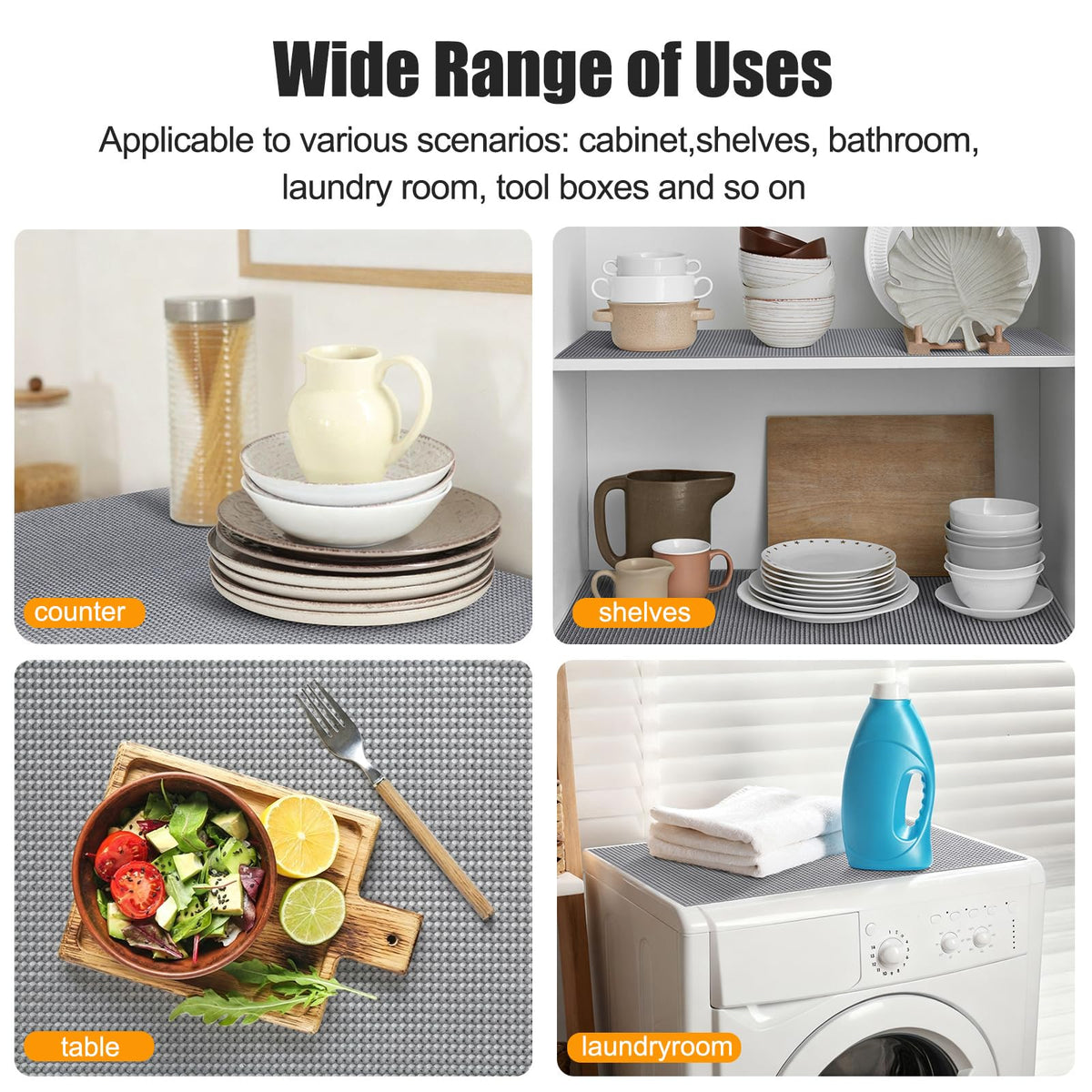 Non Slip Shelf Cabinet and Drawer Liner (600 Sq Ft)