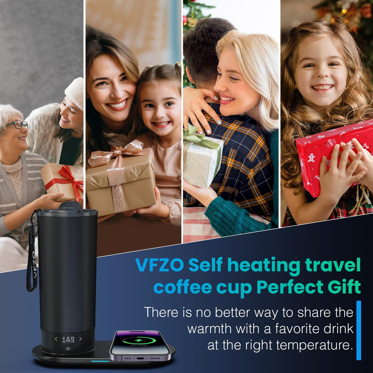 Temperature Control Heated Travel Mug Smart Self Heating Coffee Mug 20 Oz App Controlled LED Display coffee serving sets mug kept at a constant temperature for 4