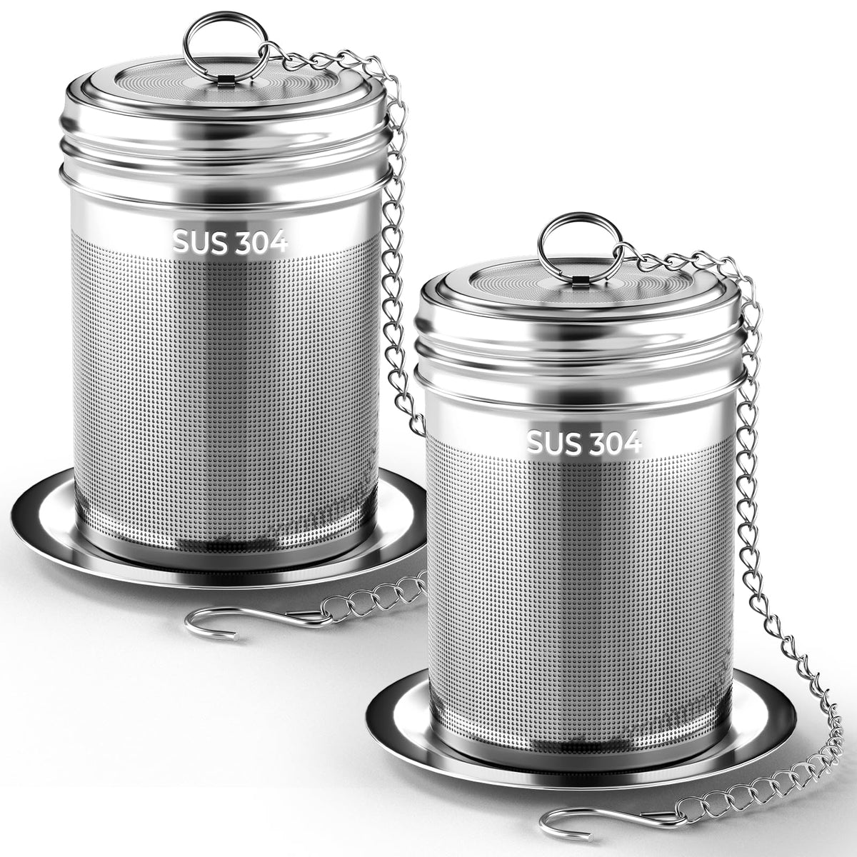 2 Pack Reinmoson Large Tea Infuser for Loose Tea & Spice Ball for Cooking (2 Count)