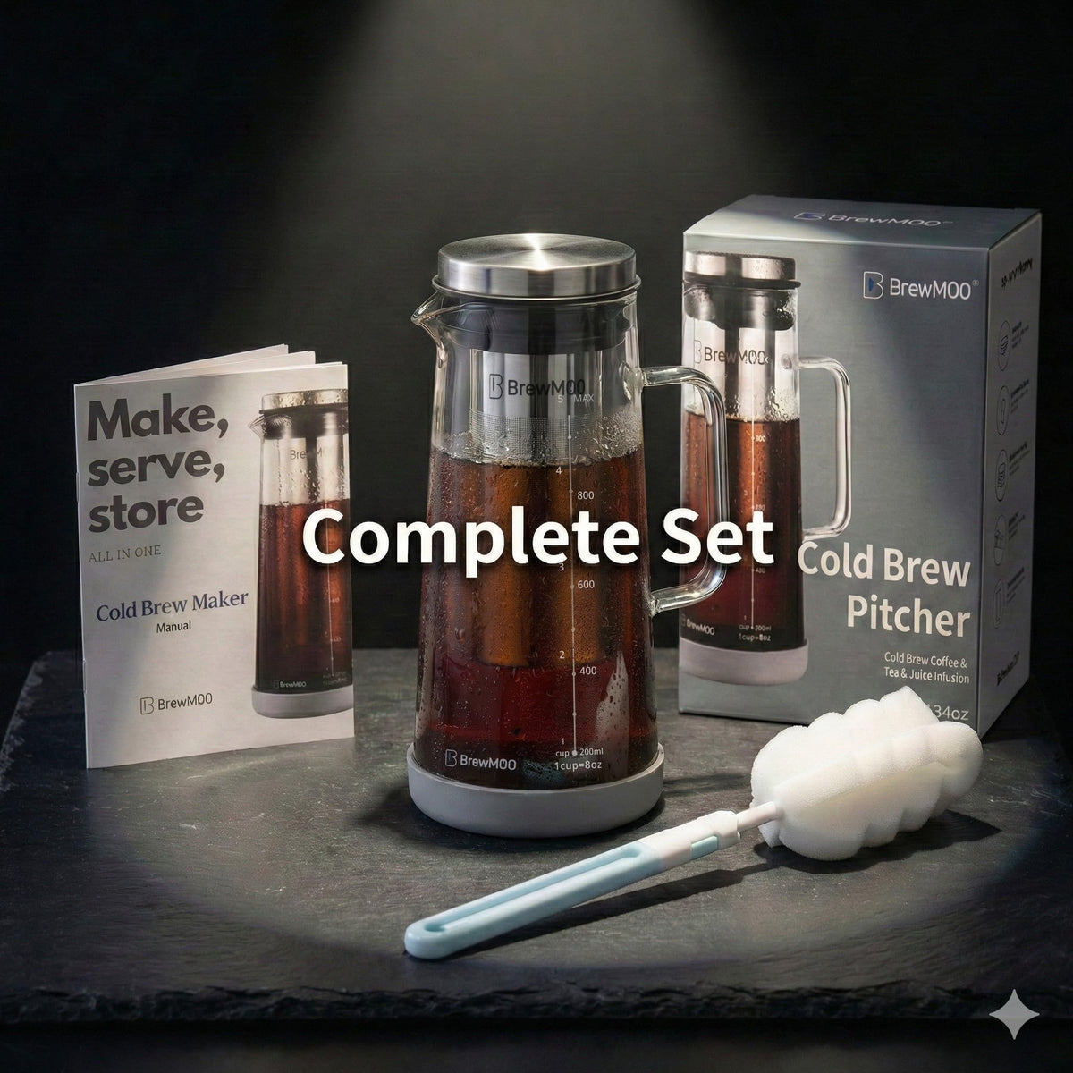 Sleek 1.0 L 34 oz Cold Brew Coffee Maker Pitcher