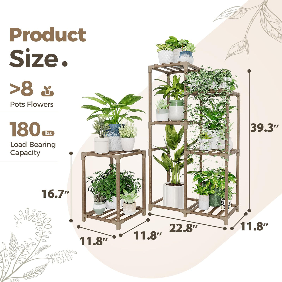 Plant Stand Indoor Corner Plant Shelf Wood Plant Holder