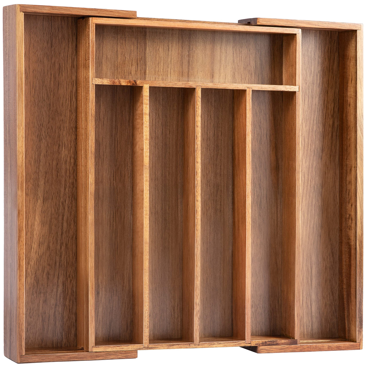 Acacia Silverware Organizer Kitchen Drawer Organizer Expandable Bamboo Utensil Holder Cutlery Tray for Kitchen Utensil and Flatware Bedroom Office