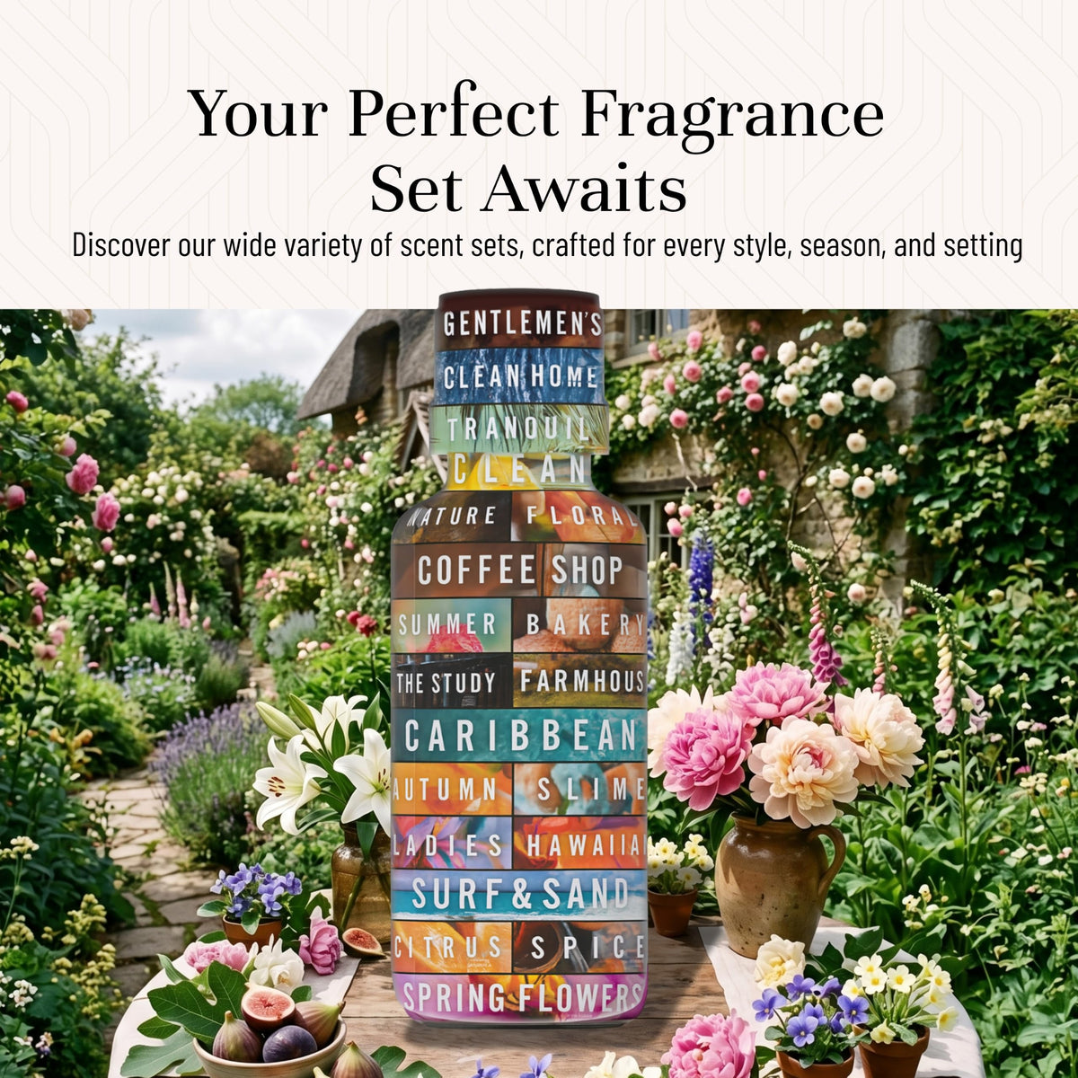 Fragrance Oils for Diffusers for Home English Garden Set Fragrance Scents for Candle Making (2.04 Fl Oz)