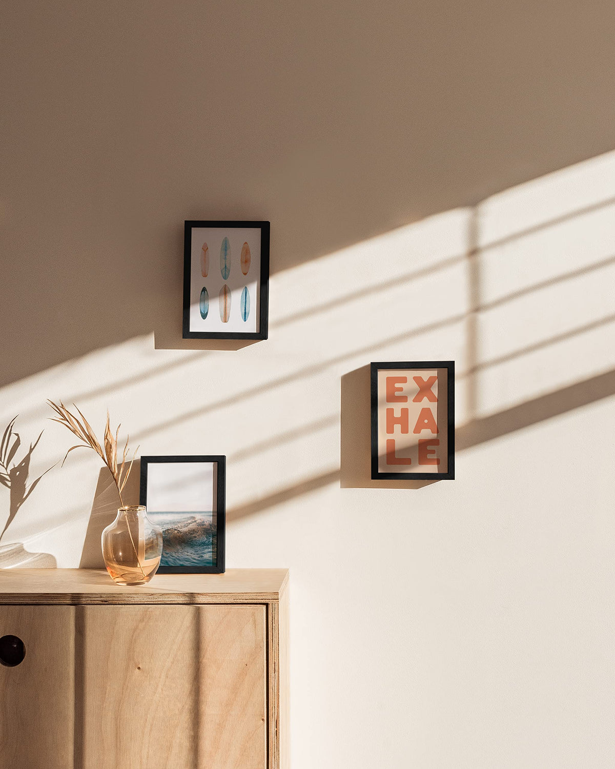 4x6 Solid Black Oak Frame Set of 3