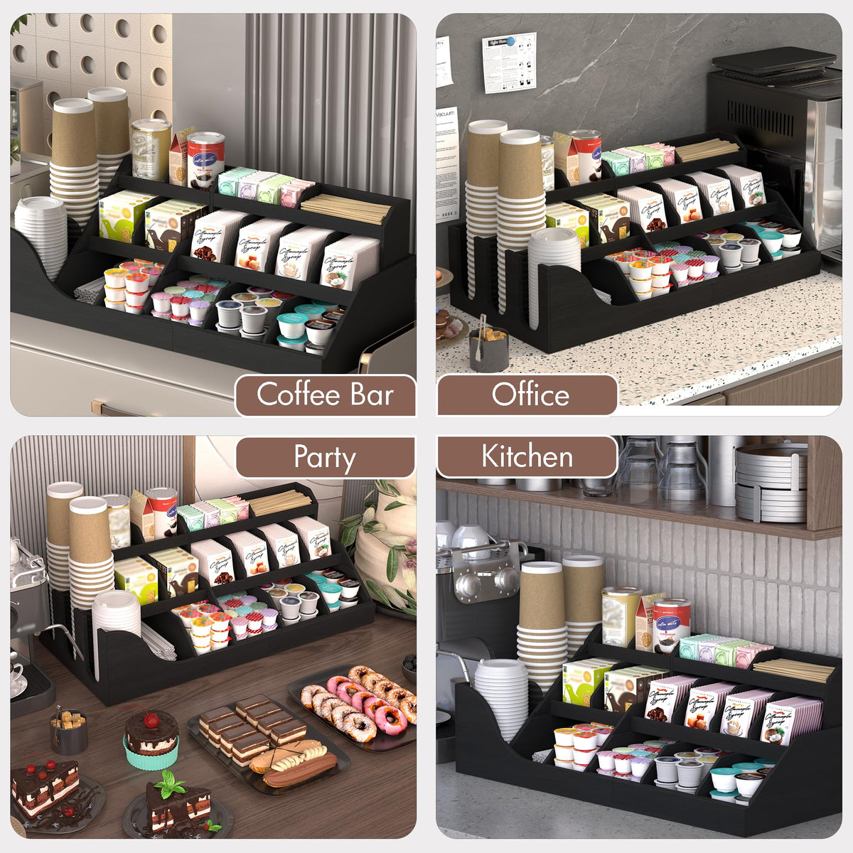 3 Tier Coffee Bar Station Organizer for Countertop