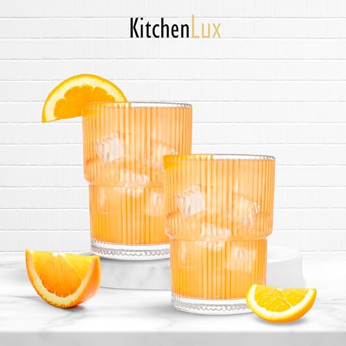 Ribbed Glass Cups 15oz
