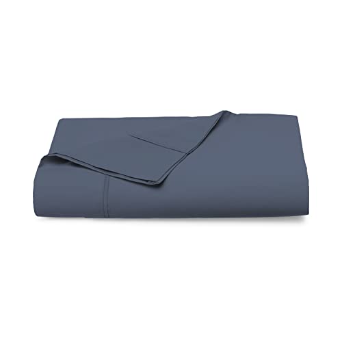 100% Cotton Twin XL Flat Sheet 400 Thread Count Dark Blue