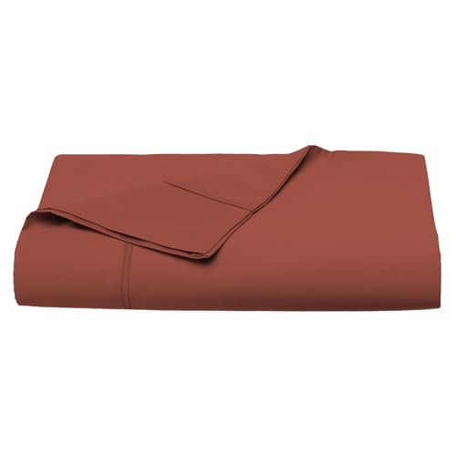 100% Cotton Full Flat Sheet 400 Thread Count Brick Red