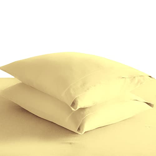 100% Cotton King Size Pillowcases 400 Thread Count Mellow Yellow (2 Count)