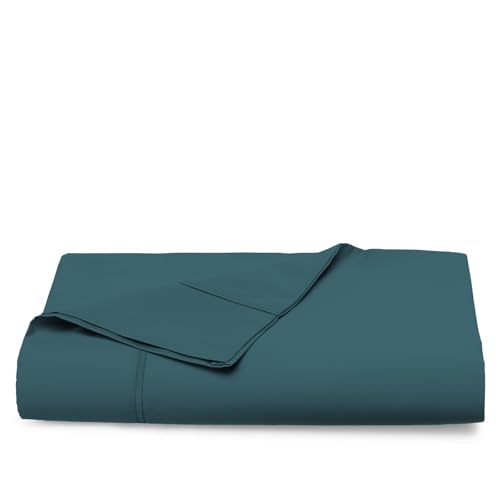 100% Cotton Queen Flat Sheet 400 Thread Count Peacock Blue