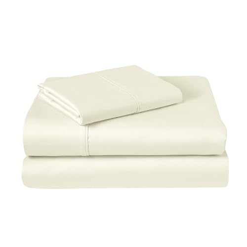 100% Cotton Sheets Set Twin 400 Thread Count Off White