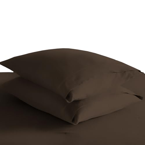 100% Cotton King Size Pillowcases 400 Thread Count Dark Brown (2 Count)