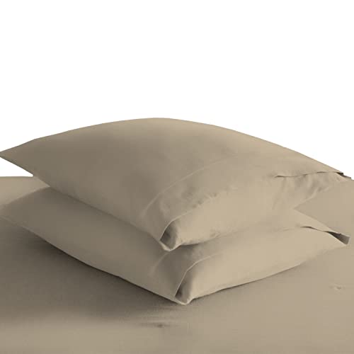 100% Cotton Queen Size Pillowcases 400 Thread Count Simply Taupe (2 Count)