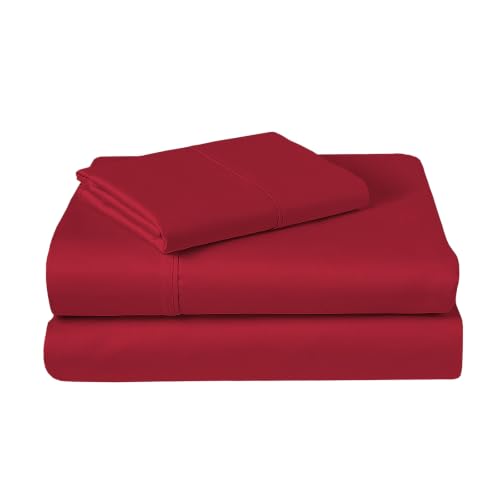 100% Cotton Sheets Set Twin 400 Thread Count New Burgundy 2