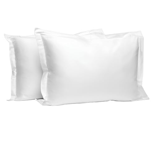 Pure 100% Cotton Pillow Shams Standard Size Set of 2 White (2 Count)