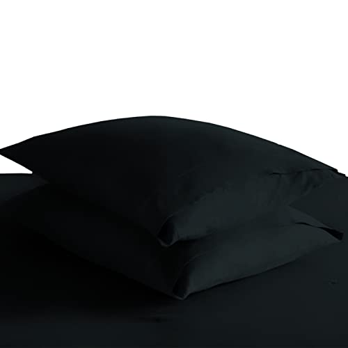 100% Cotton Standard Size Pillowcases 400 Thread Count Black (2 Count)