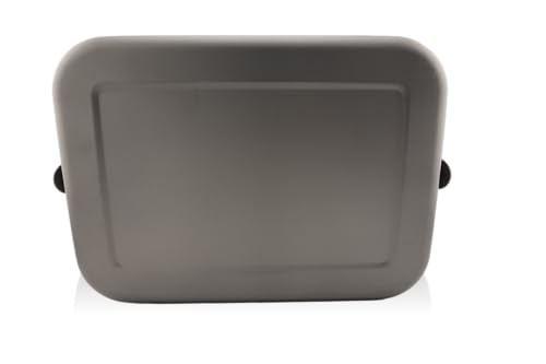 Titanium Lunch Bento Storage Box 1200ml 40 oz Grade 1 Airtight Locking Lid Leakproof Foldable Handle Reheatable on Fire Ultralight 254g Camping Office Meal Prep Food Container Dishwasher Safe