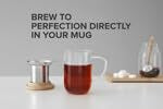 VIVA Minima Eva Glass Tea Cup with Mesh Infuser (14 Ounce)