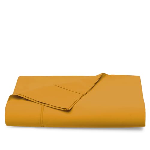 100% Cotton Twin XL Flat Sheet 400 Thread Count Honey Gold