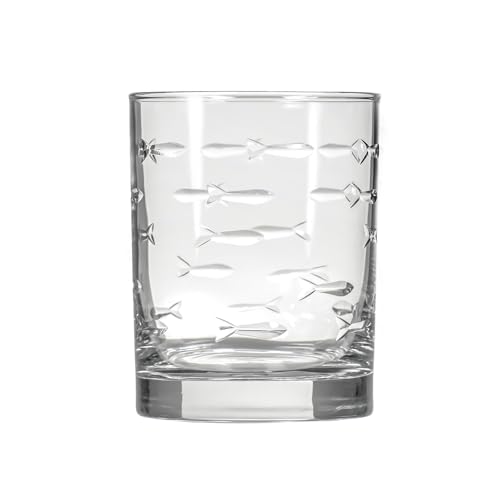 School of Fish 13oz Double Old Fashioned Glass (4 Count)