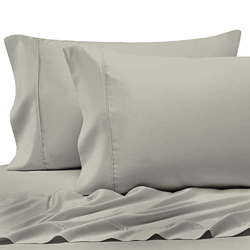 100% Cotton King Size Pillowcases 400 Thread Count Silver (2 Count)