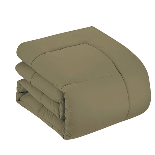 5 Piece Comforter Set Bag Solid Color All Season Soft Down Alternative Blanket & Luxurious Microfiber Bed Sheets